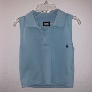 vintage blue Polo Ralph Lauren cropped tank top